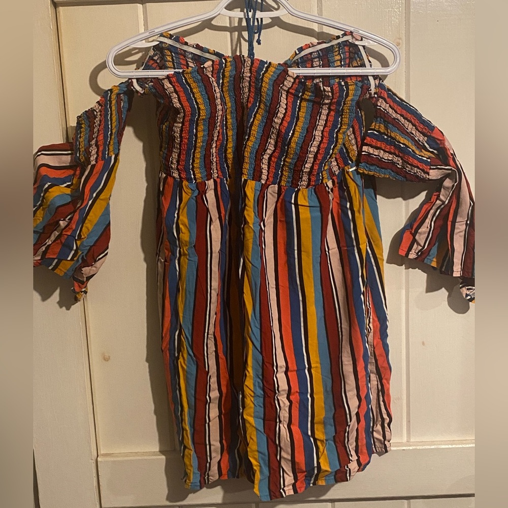 Colourful Large Off the Shoulder Guess Dress
